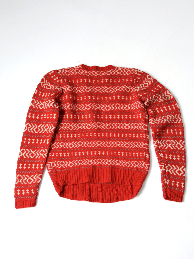 vintage hand-knit fair isle sweater