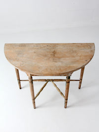 antique primitive demi lune table