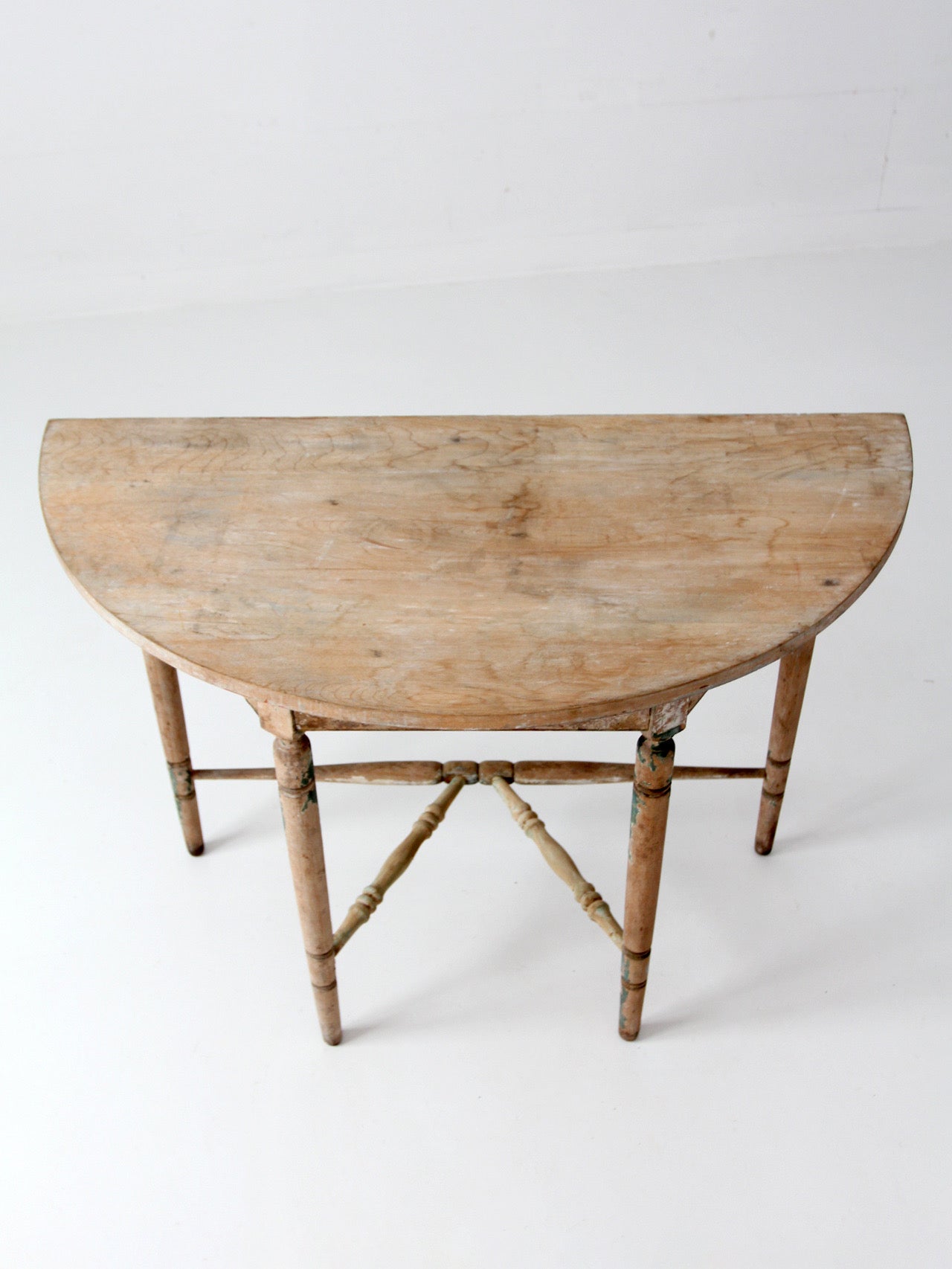 antique primitive demi lune table