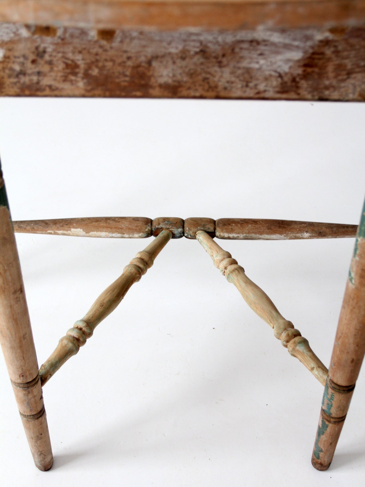 antique primitive demi lune table