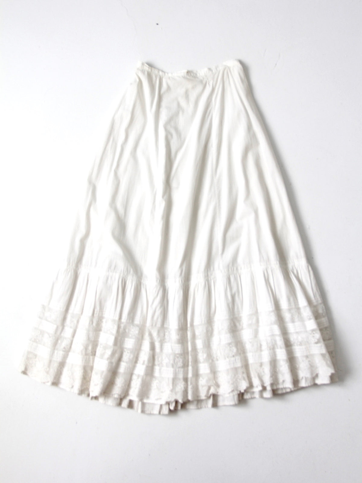 antique Edwardian cotton and lace petticoat