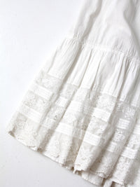 antique Edwardian cotton and lace petticoat