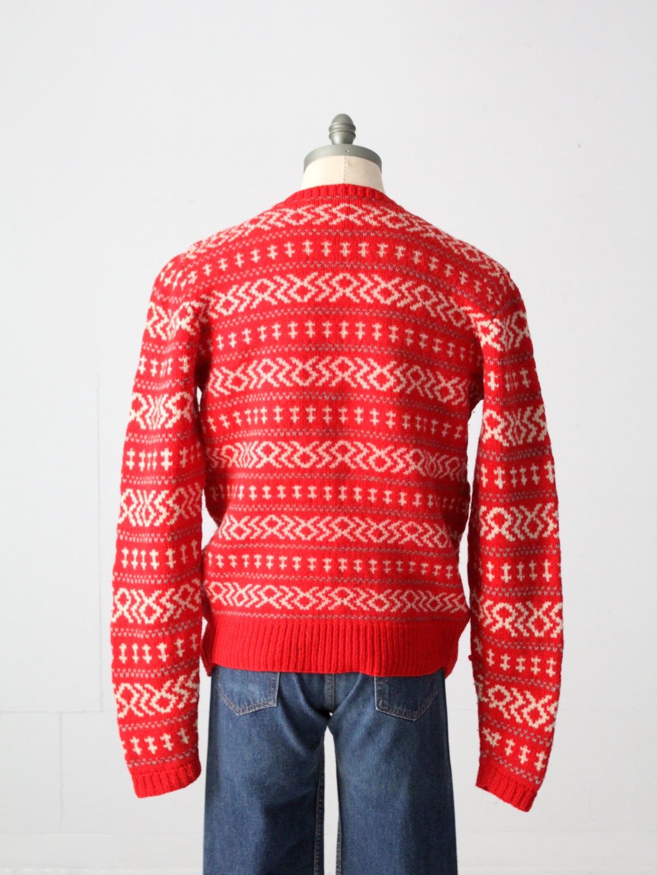 vintage hand-knit fair isle sweater