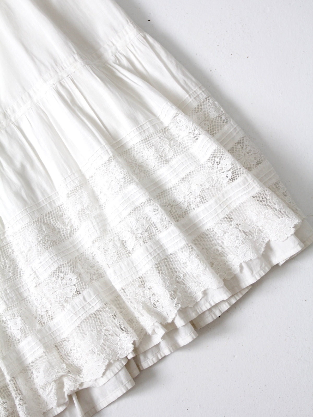 antique Edwardian cotton and lace petticoat