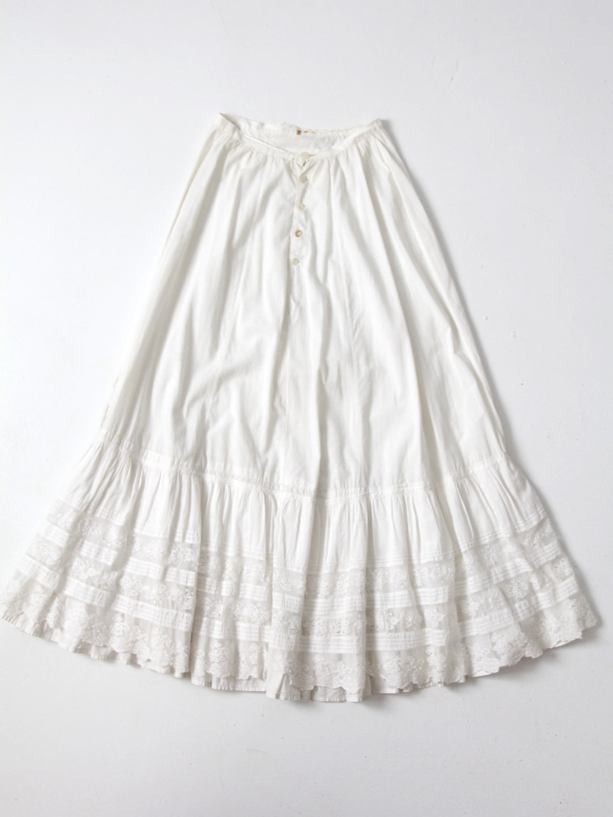 antique Edwardian cotton and lace petticoat