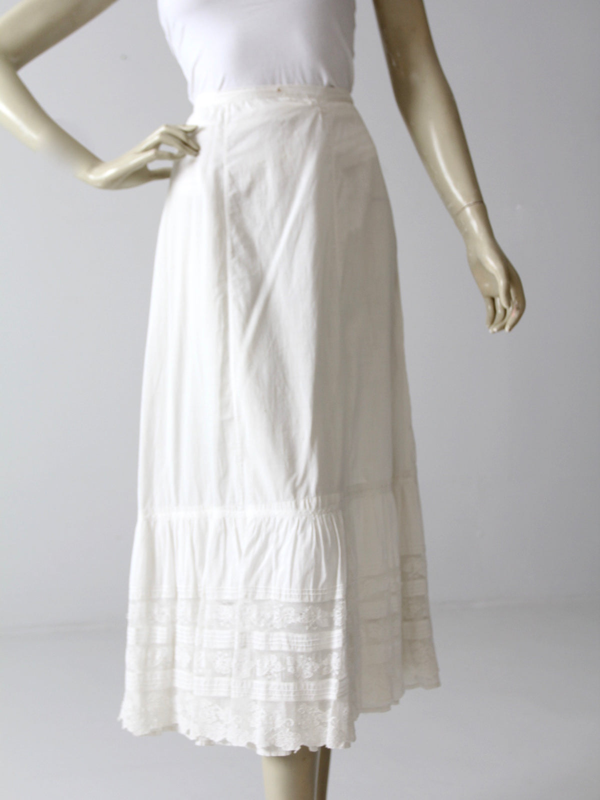 antique Edwardian cotton and lace petticoat