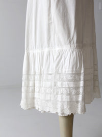 antique Edwardian cotton and lace petticoat