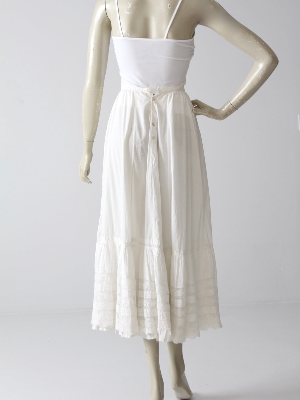 antique Edwardian cotton and lace petticoat