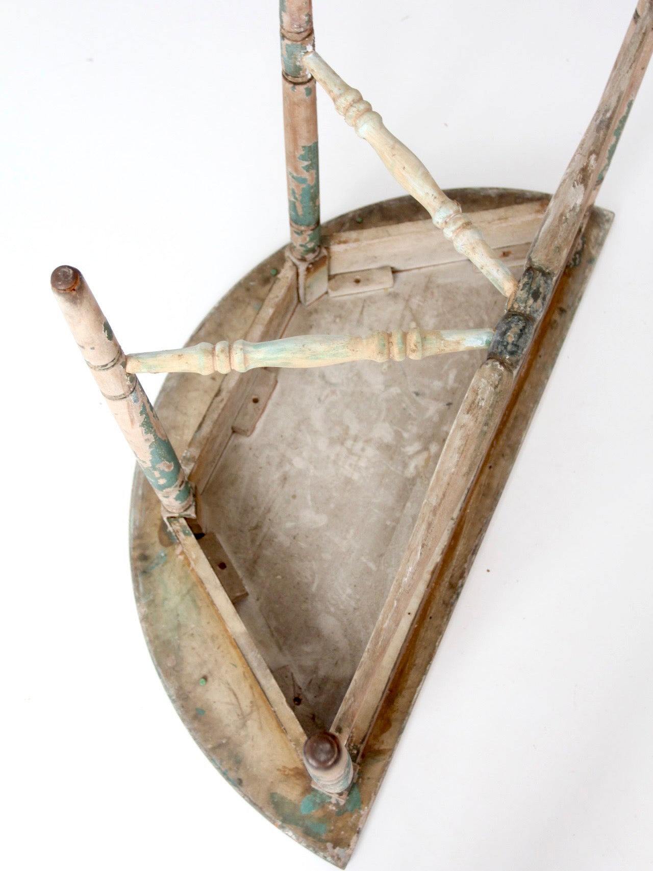 antique primitive demi lune table