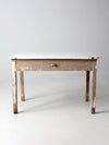 antique enamel top table with ironing board
