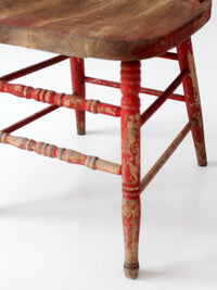 antique red Windsor spindle back farmhouse chair