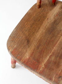 antique red Windsor spindle back farmhouse chair
