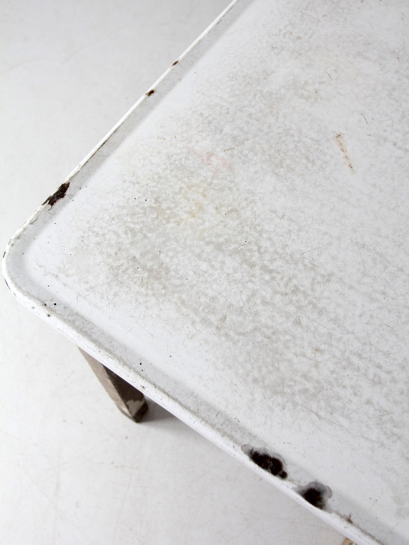 antique enamel top table with ironing board