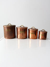 vintage copper kitchen canisters set of 4