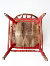 antique red Windsor spindle back farmhouse chair
