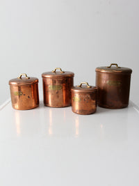vintage copper kitchen canisters set of 4