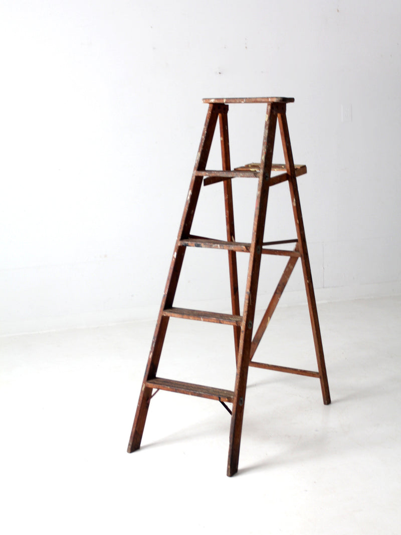 vintage painter's wooden ladder