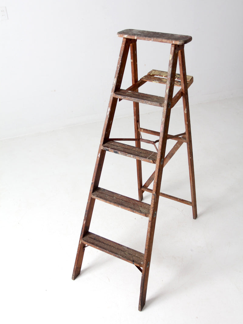 vintage painter's wooden ladder