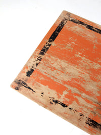 antique orange painted wood clipper folding table