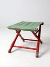 vintage red and green x-frame camp stool