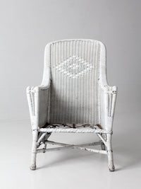 antique white wicker porch chair