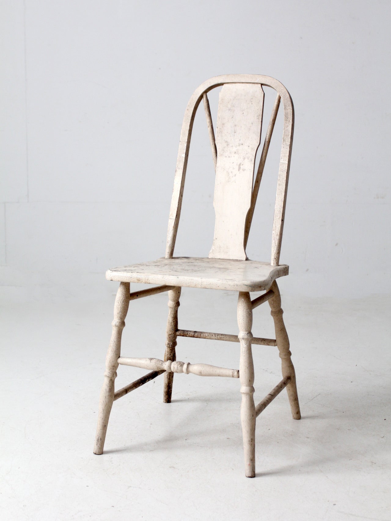 antique painted brace-back Windsor side chair