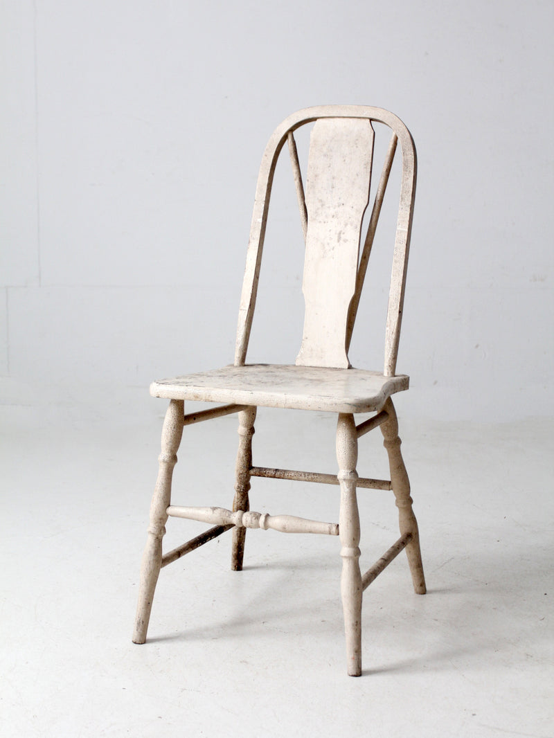 antique painted brace-back Windsor side chair