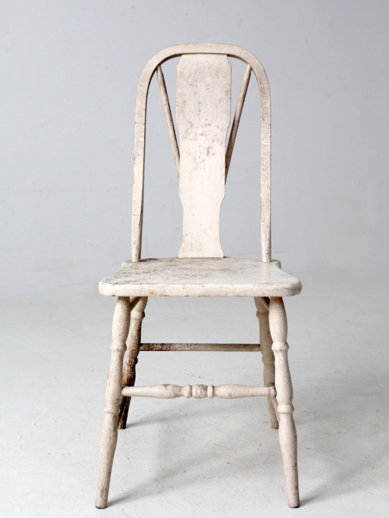 antique painted brace-back Windsor side chair