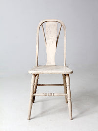 antique painted brace-back Windsor side chair