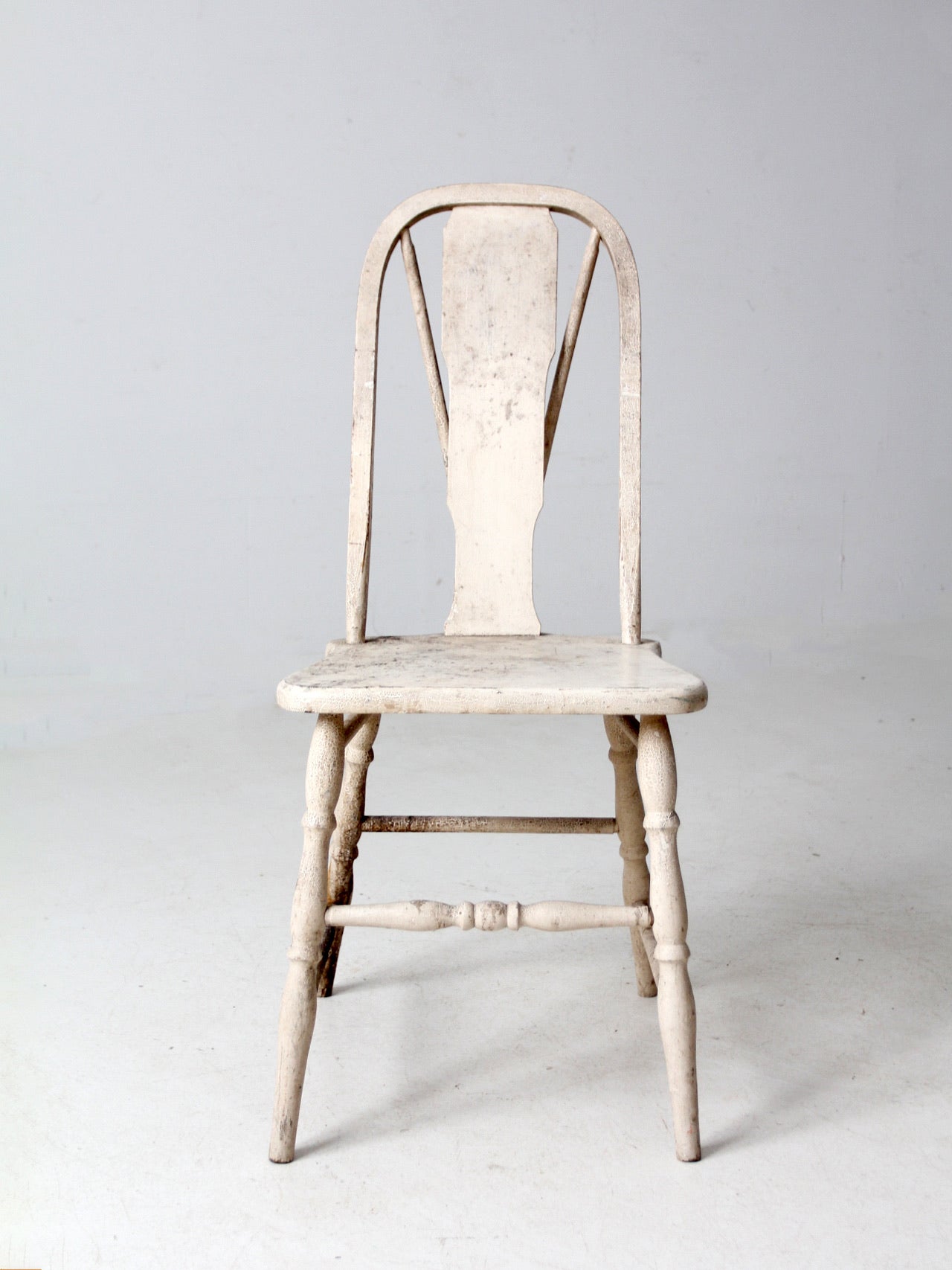 antique painted brace-back Windsor side chair