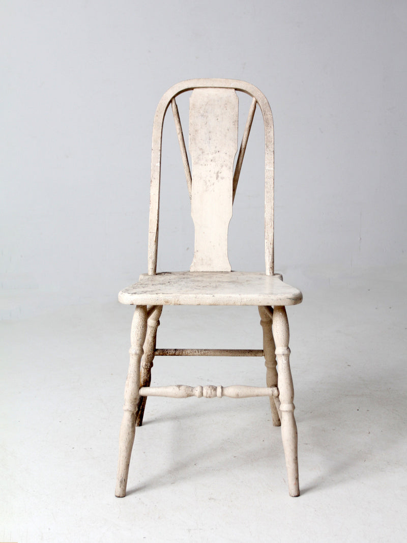 antique painted brace-back Windsor side chair