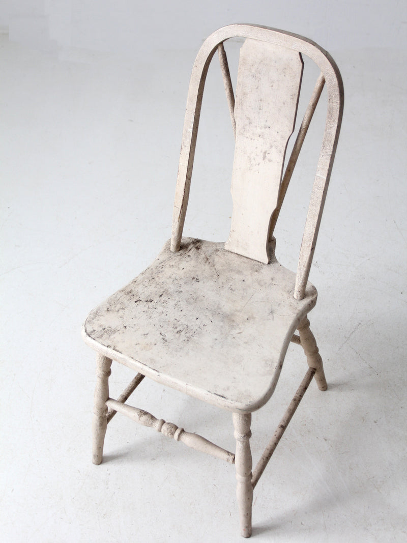 antique painted brace-back Windsor side chair