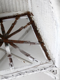 antique white wicker porch chair