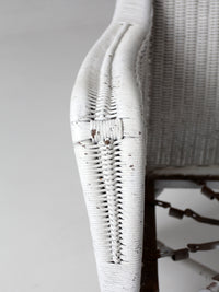 antique white wicker porch chair