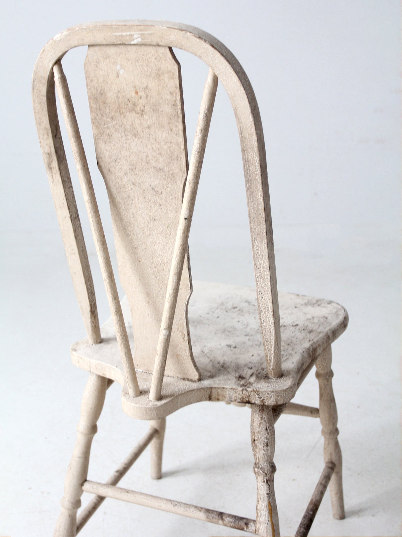 antique painted brace-back Windsor side chair