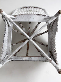 antique white wicker porch chair