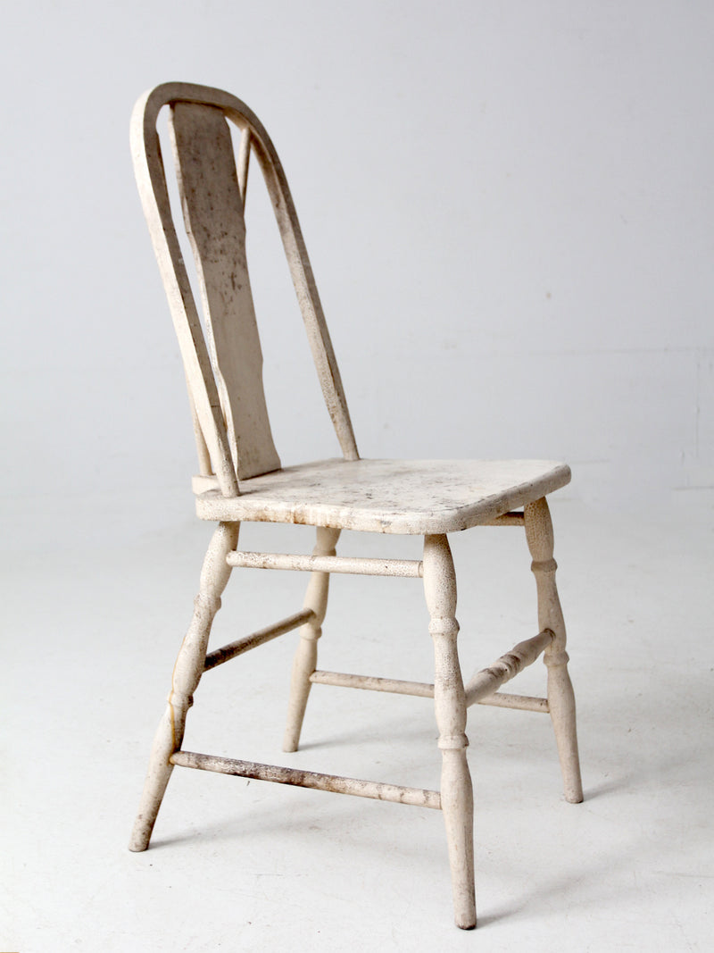 antique painted brace-back Windsor side chair
