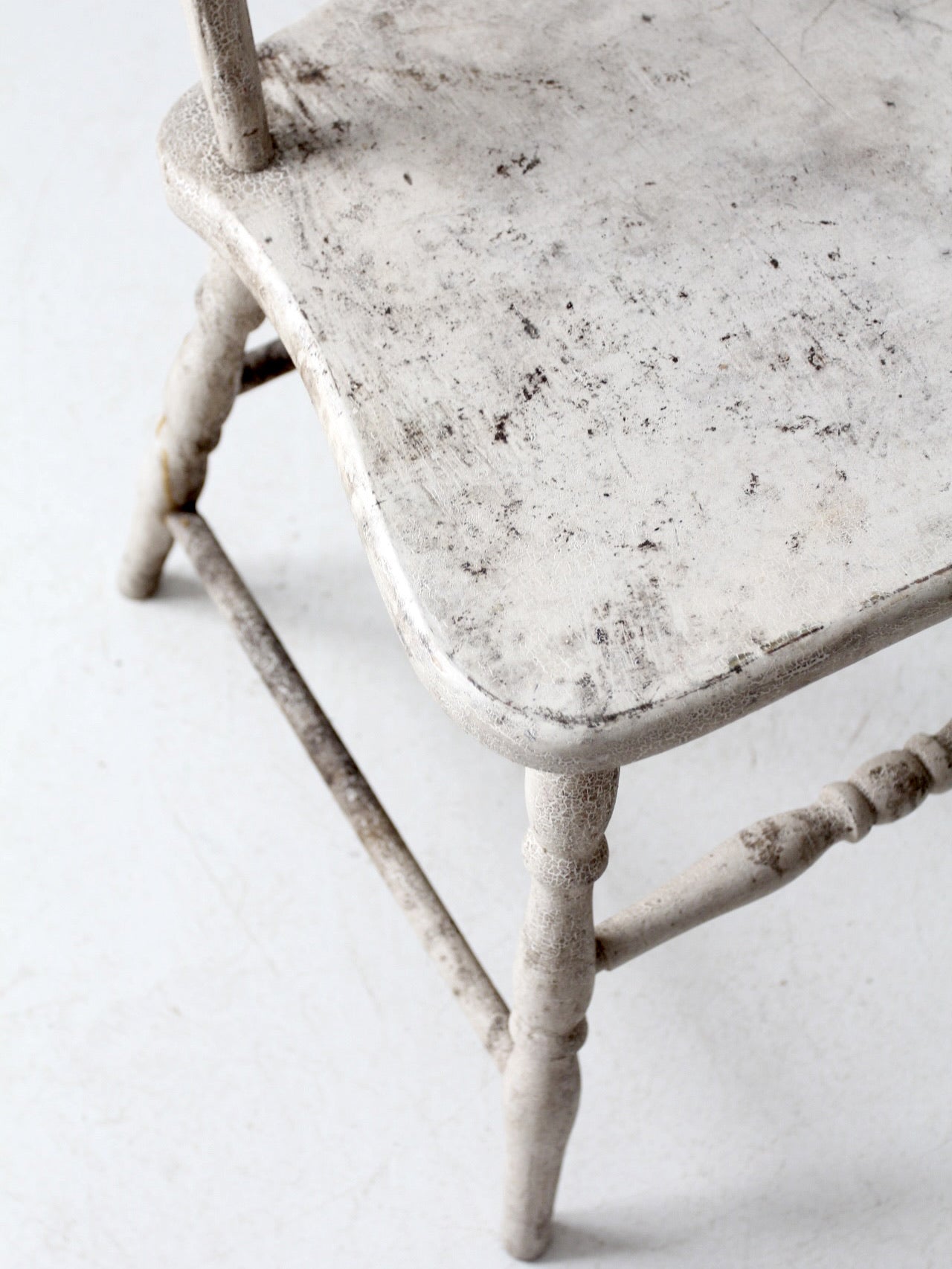 antique painted brace-back Windsor side chair