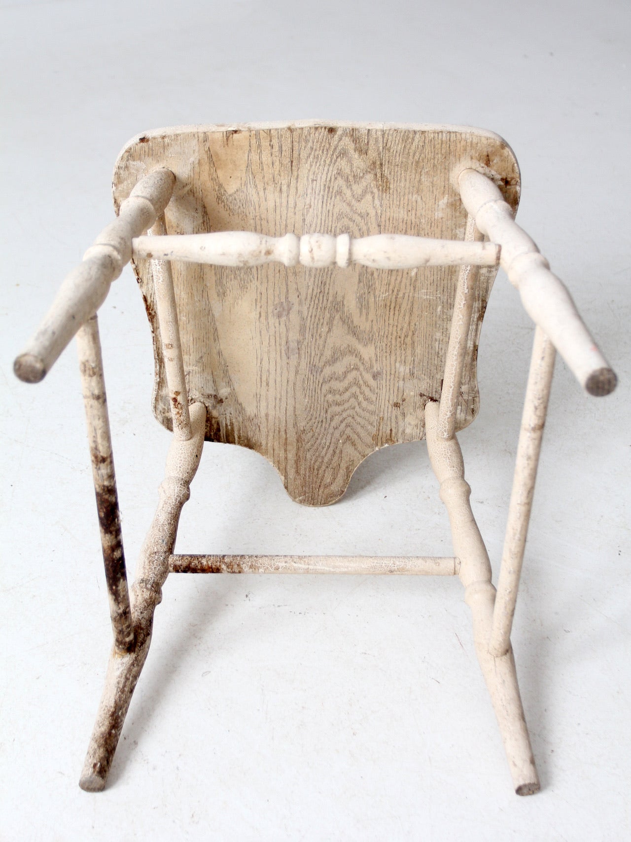 antique painted brace-back Windsor side chair