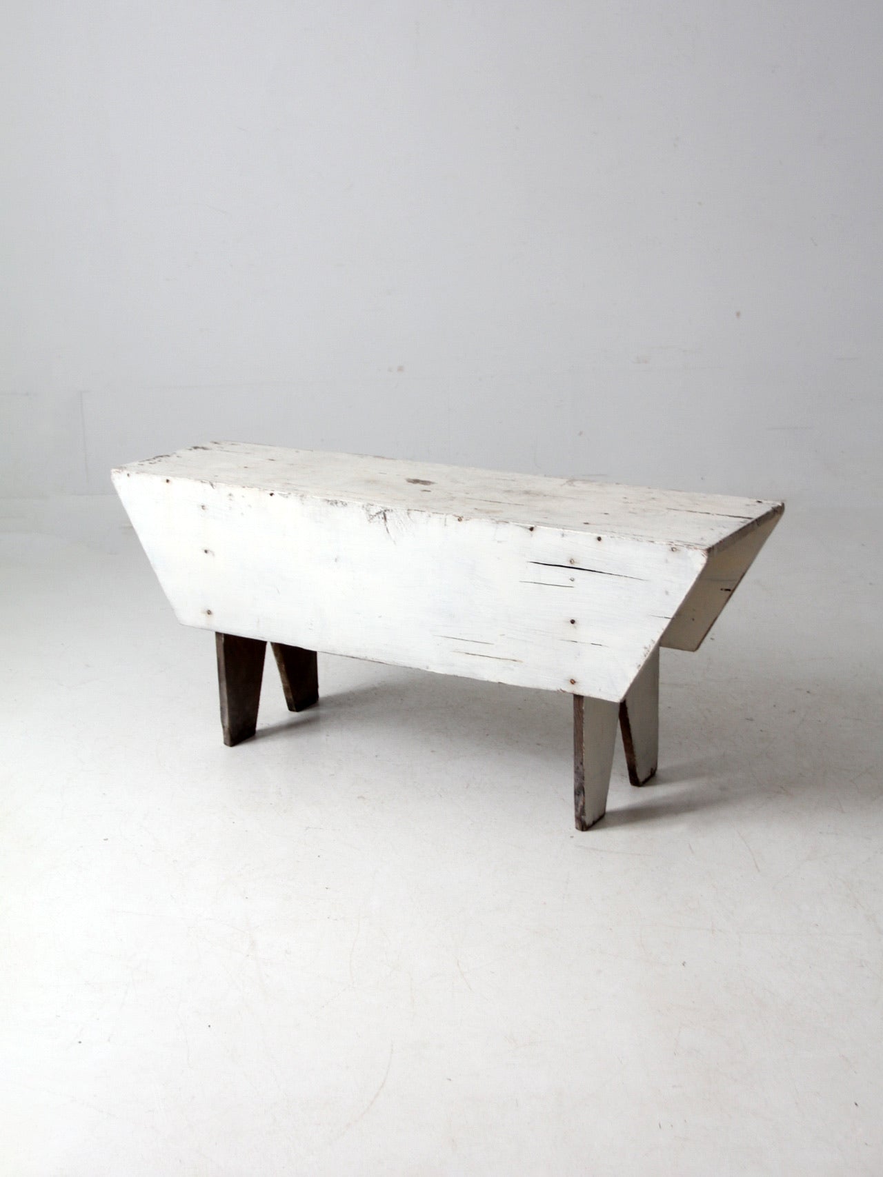 antique white farmhouse bench