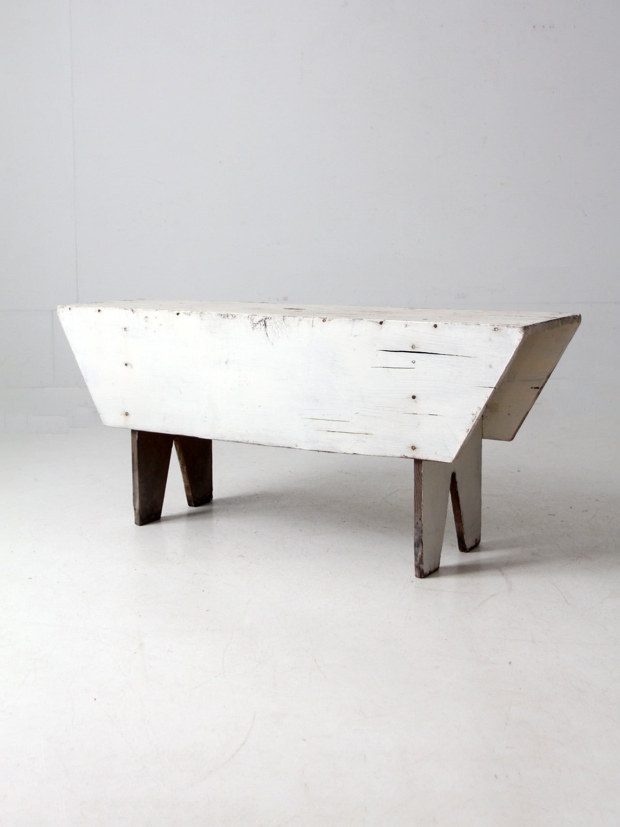 antique white farmhouse bench