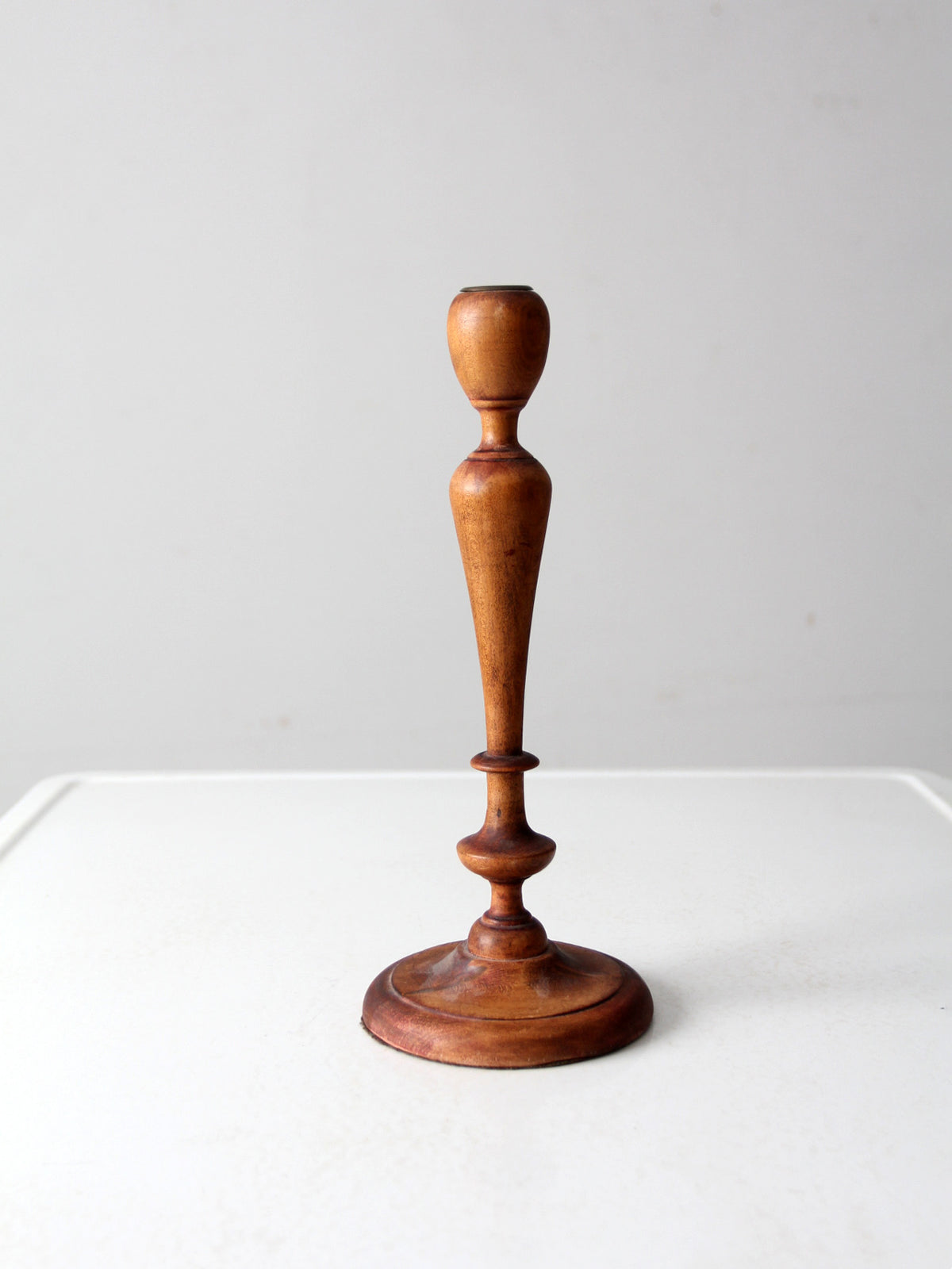 antique Parsons wooden candlestick holder