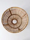 mid-century large rattan basket