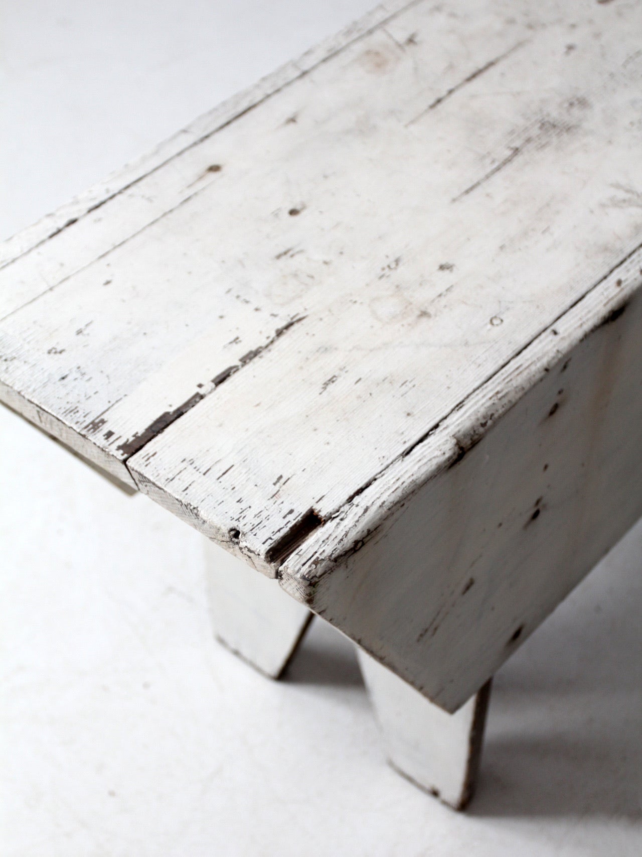 antique white farmhouse bench