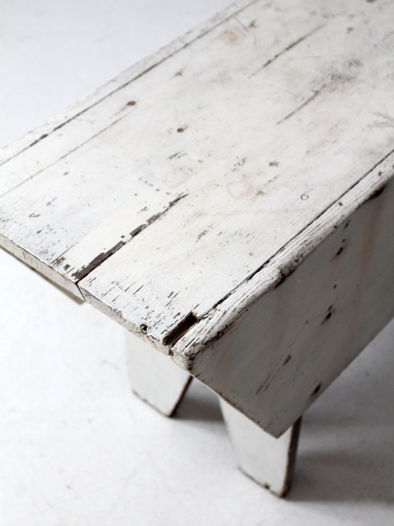 antique white farmhouse bench