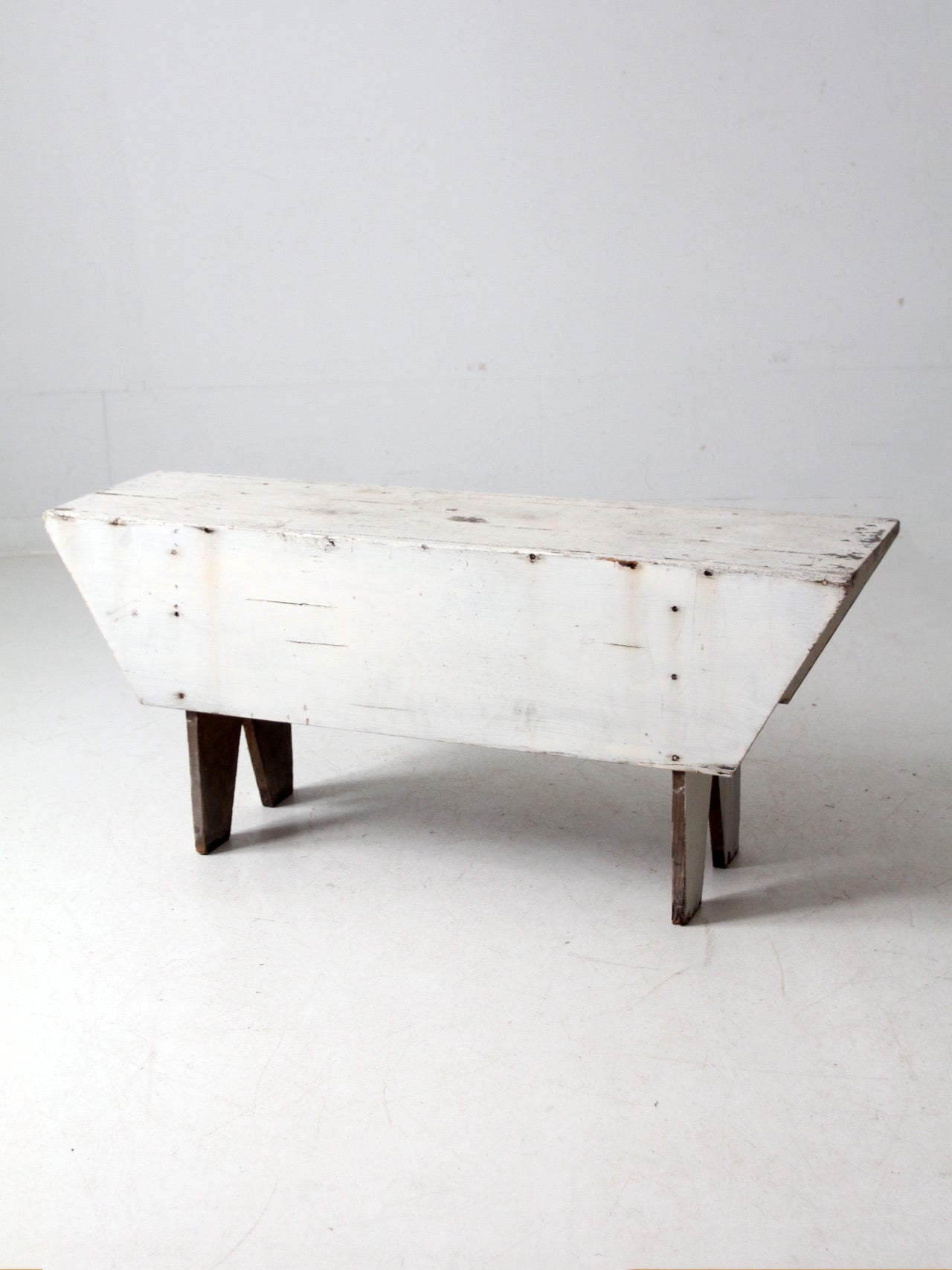 antique white farmhouse bench
