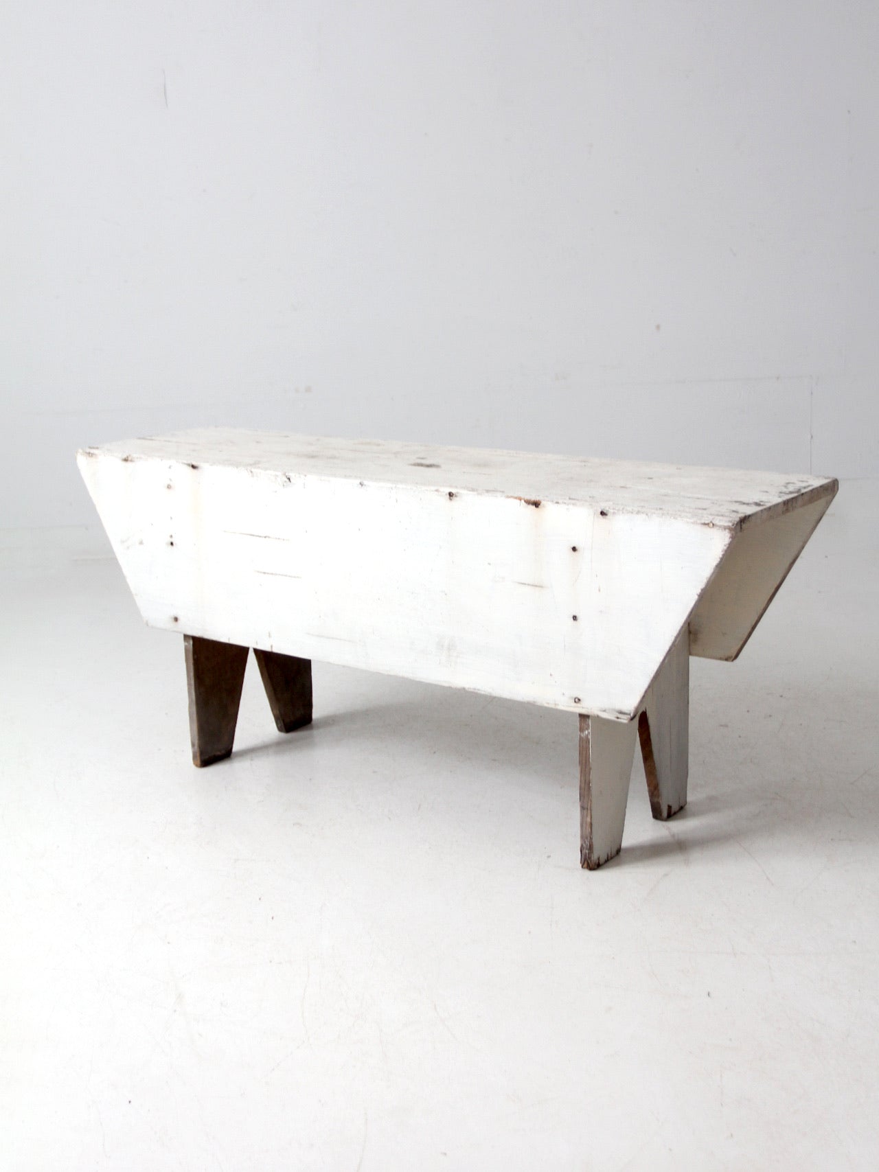 antique white farmhouse bench