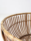 mid-century large rattan basket