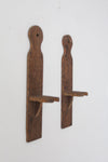 pair of antique wooden yarn swift brackets
