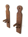 pair of antique wooden yarn swift brackets